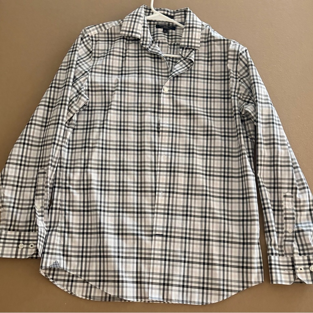 Banana Republic Gray Checkered Shirt